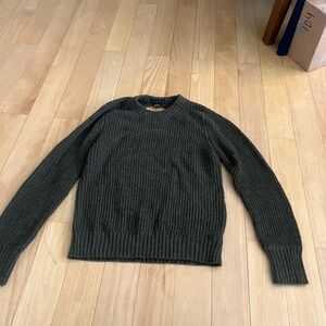 Sanctuary Green Crewneck Sweater Ribbed Knit Classic open back medium